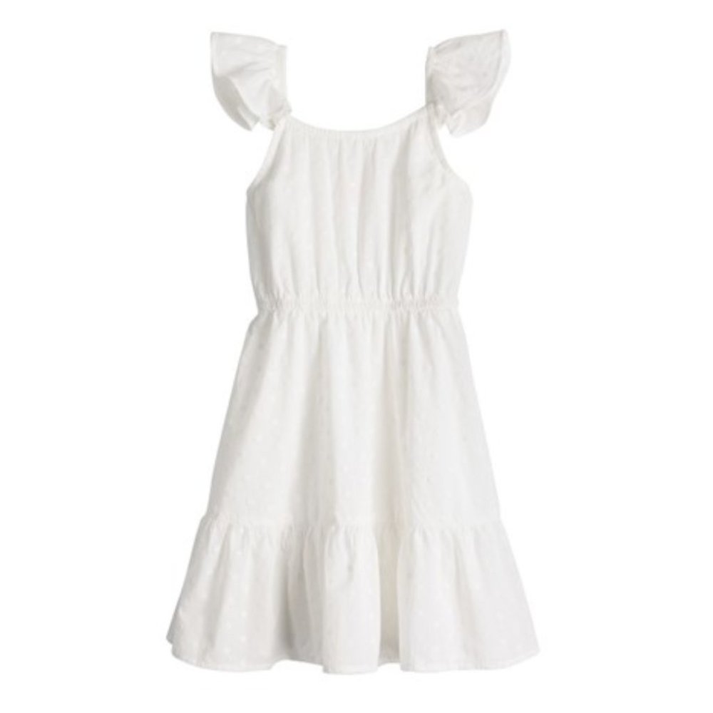 Jumping Beans | Tiered Flutter-Sleeve Dress, White
